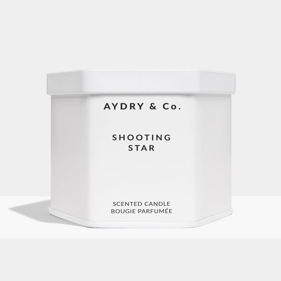 AYDRY & co.美國 檸檬馬鞭草 SHOOTING STAR 簡約白色六角錫罐 7.5oz / 212g 香氛蠟燭