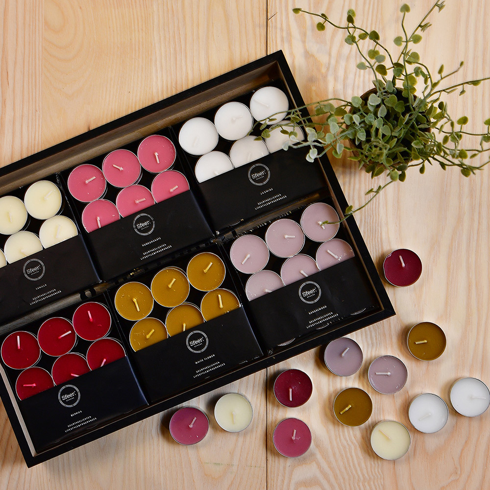 YU Living 信歐傢居香氛小蠟燭二盒一組 218g盒(18個1盒/6色/6款味道)