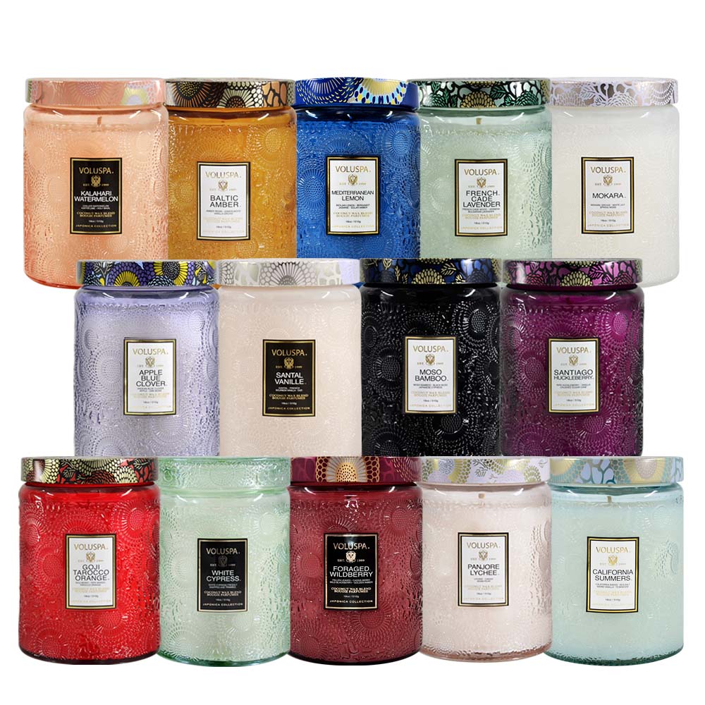 Voluspa香氛蠟燭-日式庭園系列浮雕玻璃罐 18oz/510g 多款任選