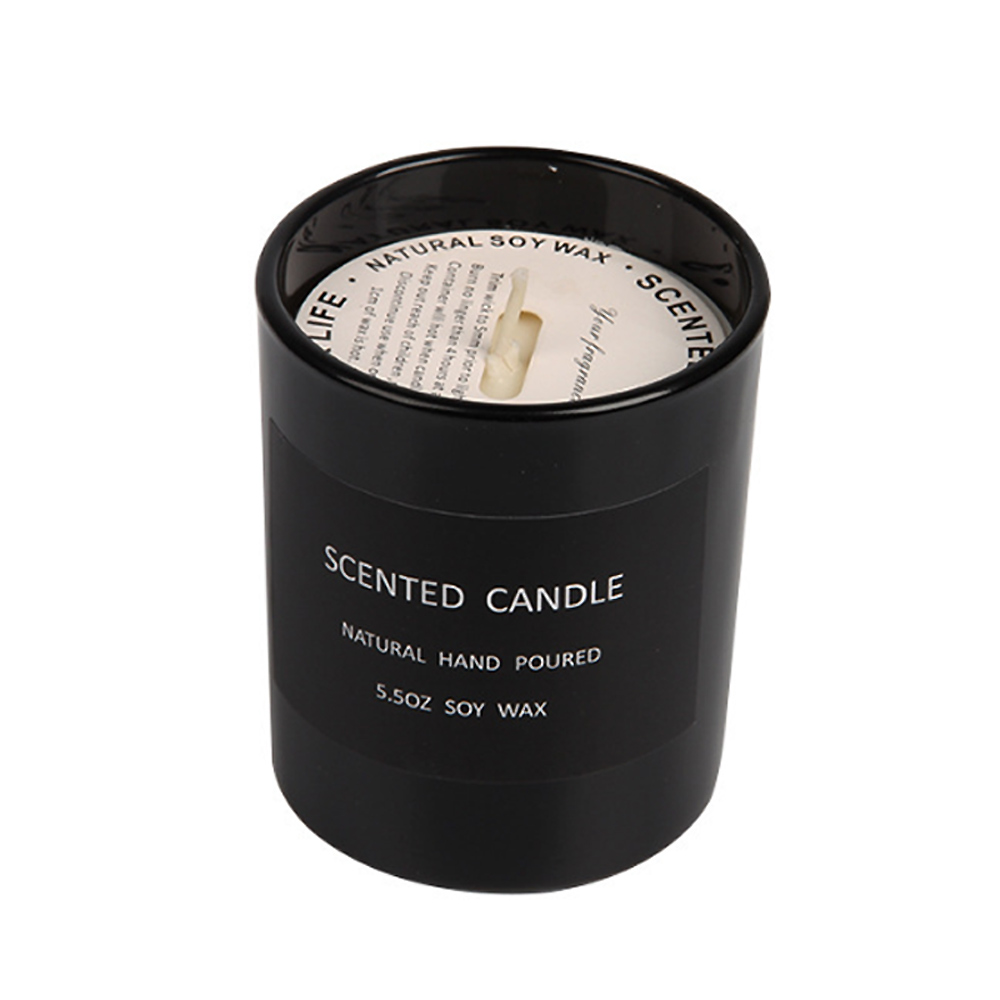 經典黑玻璃杯室內香氛大豆蠟燭 5.5oz 藍風鈴