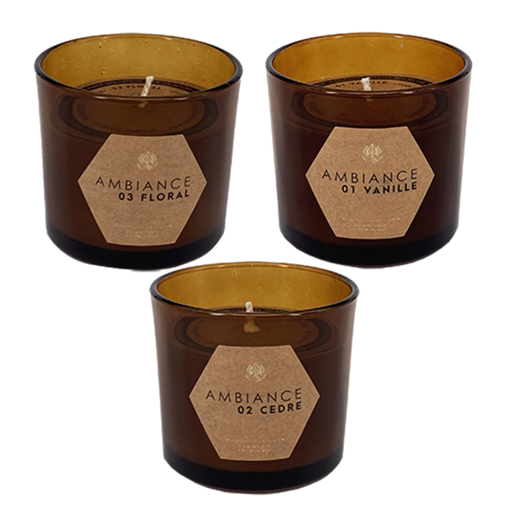 YU Living 信歐傢居AMBIANCE香氛大豆蠟 室內香氛蠟燭 居家裝飾(3款/花香.雪松.香草)